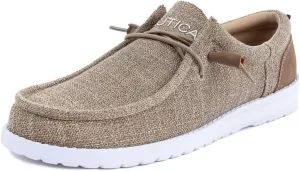 Nautica Men's Comfort Loafers, Slip-On Boat Shoe, Lightweight Casual Stretch Sneaker-Rushford