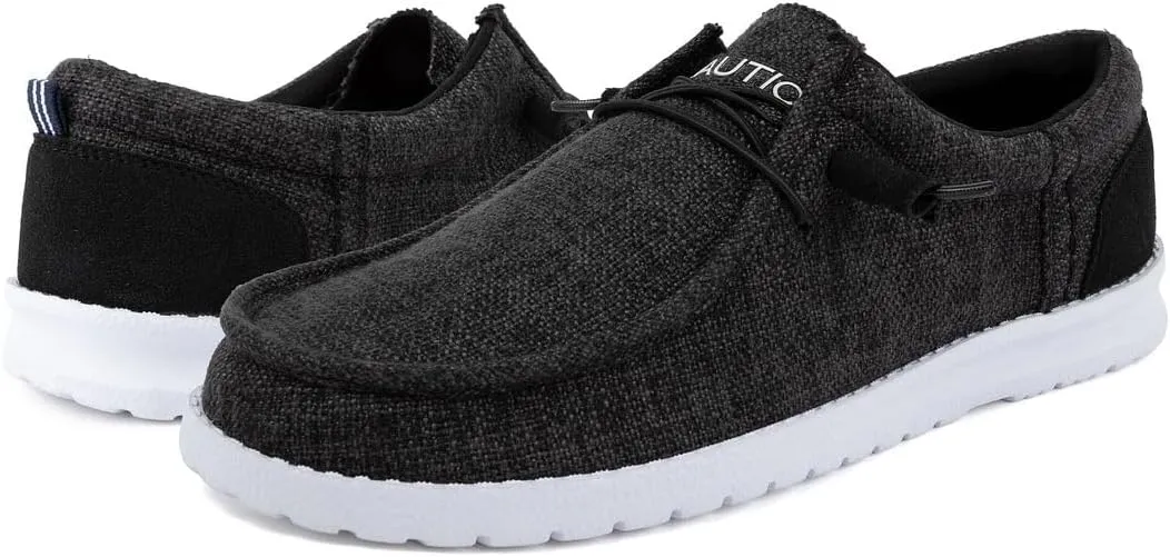 Nautica Men's Comfort Loafers, Slip-On Boat Shoe, Lightweight Casual Stretch Sneaker-Rushford