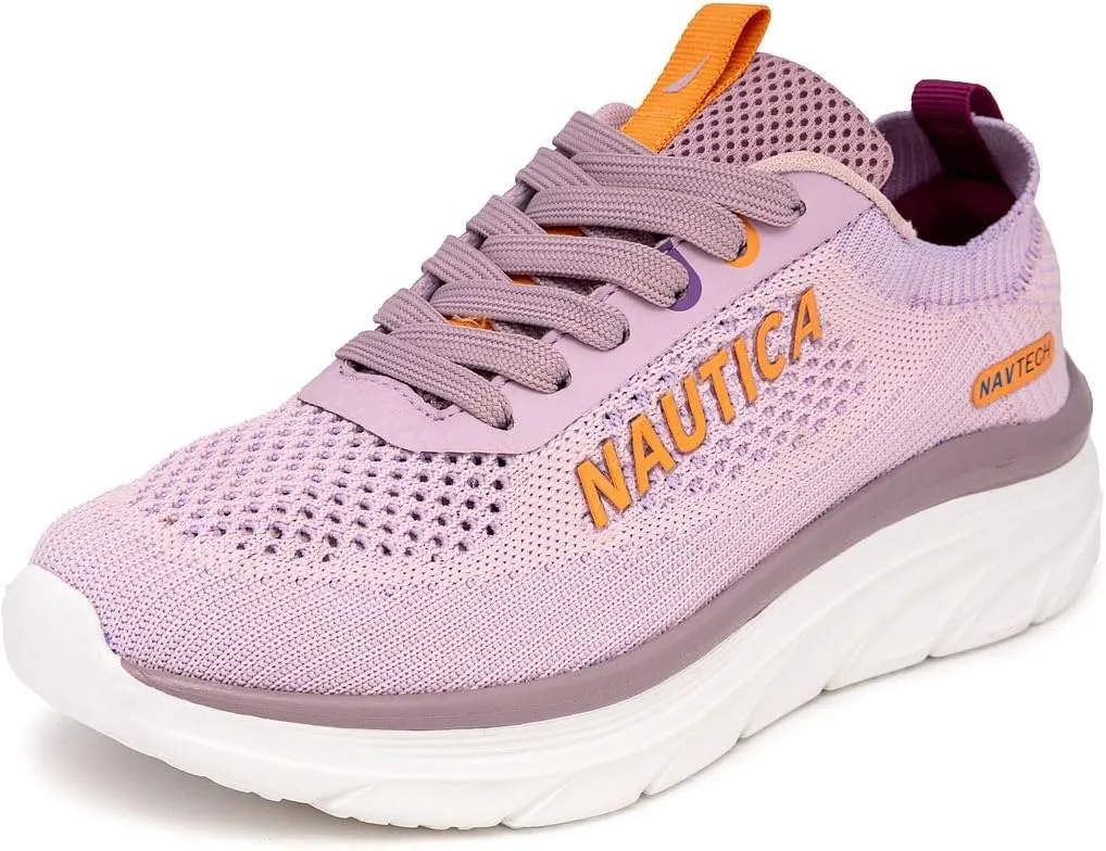 Nautica Women's Fashion Sneaker Lace-Up Running Shoe Casual Max Cushioning Walking Tennis Sneaker