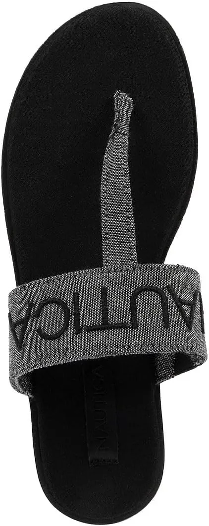 Nautica Women’s Woven Strap Thong Sandals – Comfortable Flat Slip-On Flip-Flops for Beach, Travel, and Everyday Casual Wear