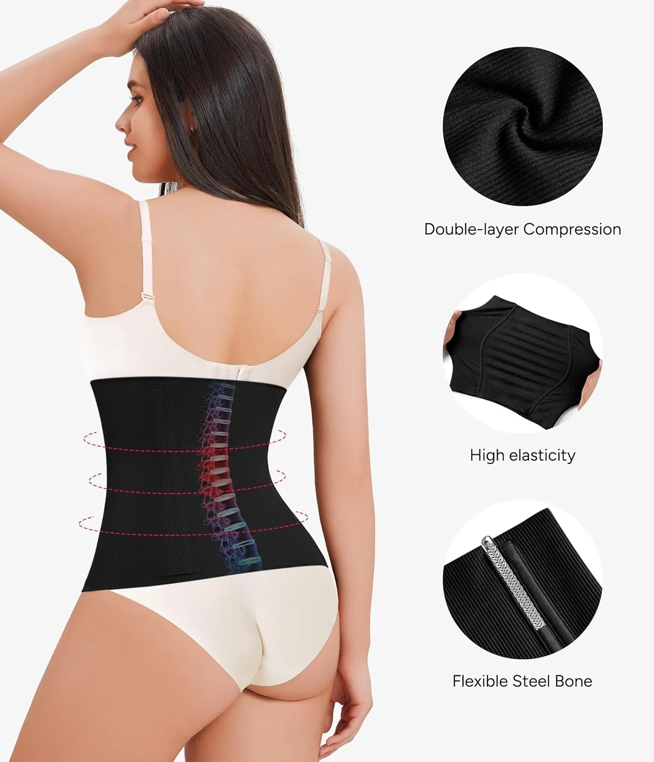 Nebility Waist Trainer for Women Tummy Control Shapewewar Plus Size Faja Body Shaper Girdle Waist Cincher Corset