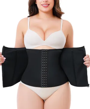 Nebility Waist Trainer for Women Zipper Tummy Control Shapewear Plus Size Waist Cincher Corset Faja Body Shaper Sport Girdle