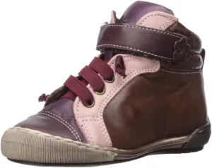 Nens Kid's Hook-and-Loop Sneaker Boot, Burgundy/Pink, 26 M EU/9 M US Toddler