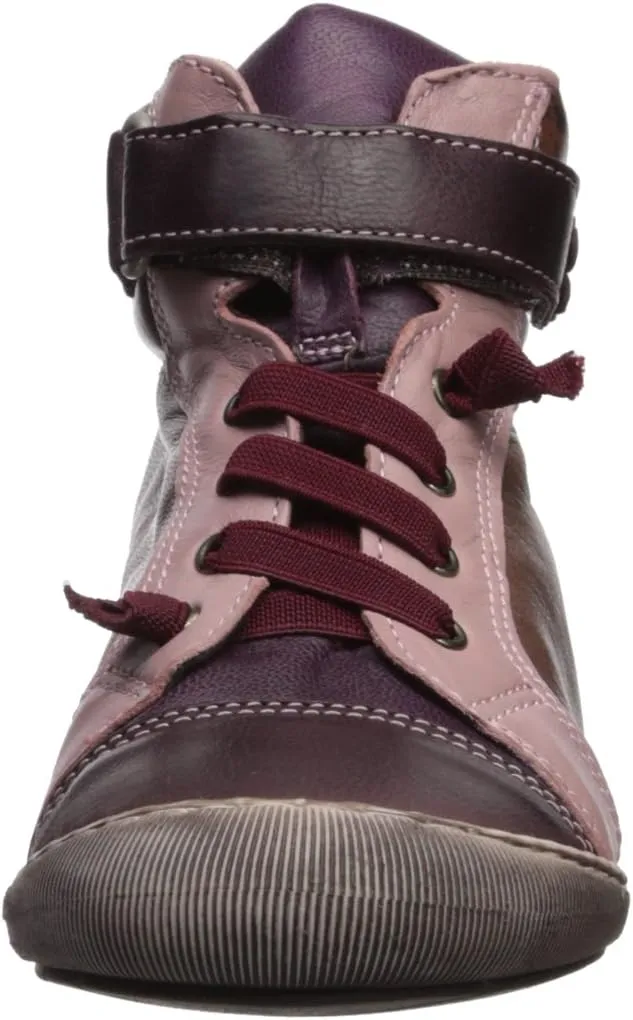Nens Kid's Hook-and-Loop Sneaker Boot, Burgundy/Pink
