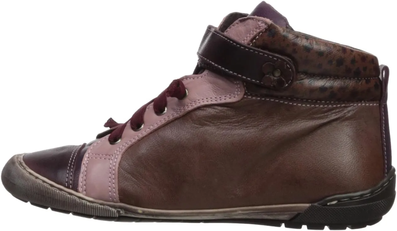 Nens Kid's Hook-and-Loop Sneaker Boot, Burgundy/Pink