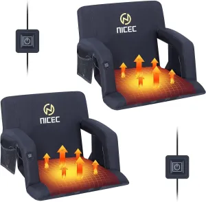 Nice C Stadium Seats, Floor Chair, Bleacher Chairs, 5 Reclining Positions Waterproof Cushion, Ultralight, Foldable, Extra Thick Padding, with Shoulder Straps & Net Pockets
