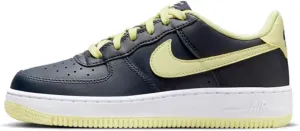 Nike Air Force 1 Big Kids' Shoes (CT3839-400, Dark Obsidian/White/Luminous Green) Size 6