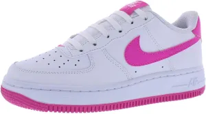 Nike Air Force 1 Big Kids' Shoes (FV5948-102, White/Laser Fuchsia) Size 6.5