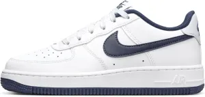 Nike Air Force 1 Big Kids' Shoes (FV5948-104, White/Midnight Navy-Football Grey) Size 6.5