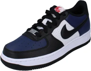 Nike Air Force 1 Big Kids' Shoes (HJ9201-400, Midnight Navy/White/University Red/Black) Size 5.5