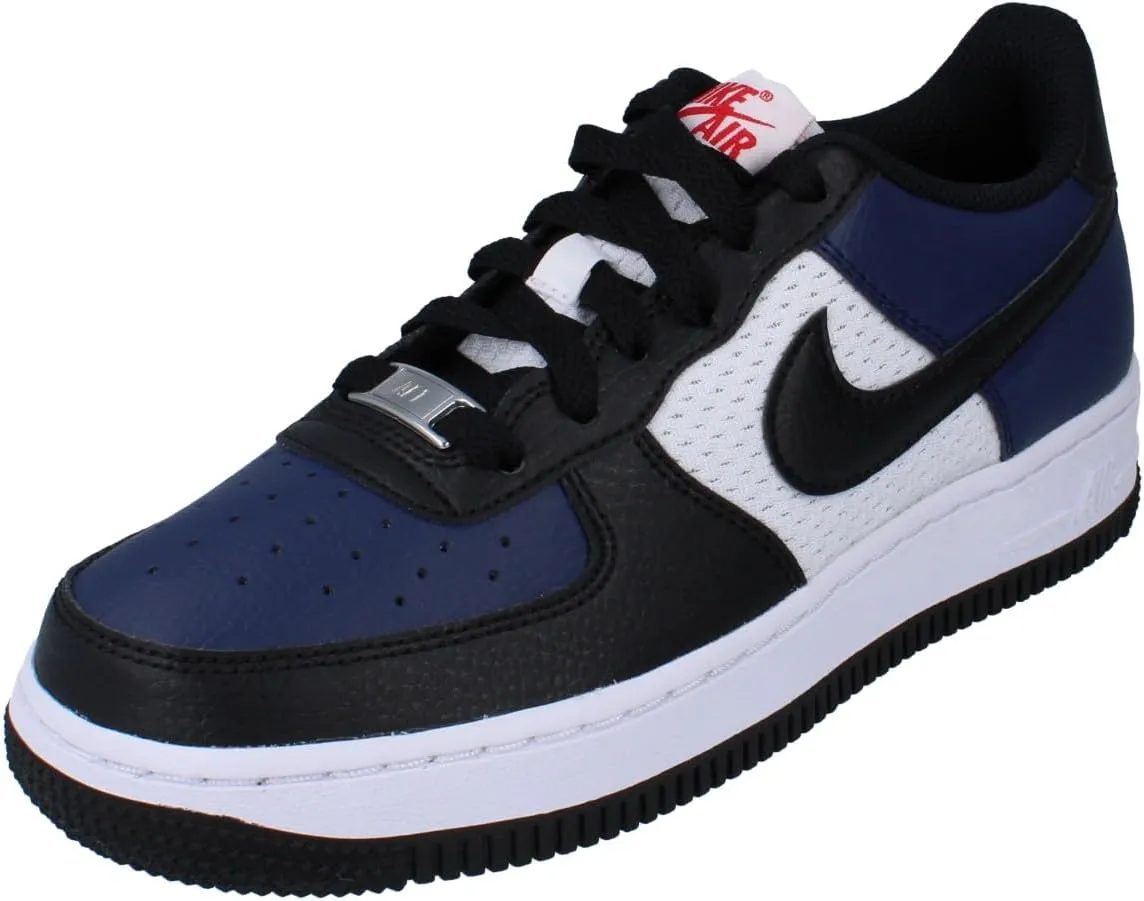 Nike Air Force 1 Big Kids' Shoes (HJ9201-400, Midnight Navy/White/University Red/Black) Size 5.5