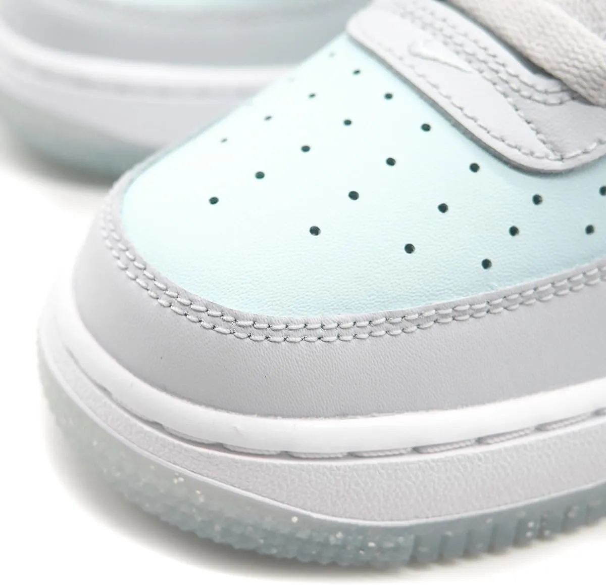 Nike Air Force 1 Big Kids' Shoes (HQ3249-043, Pure Platinum/Glacier Blue/Metallic Silver)