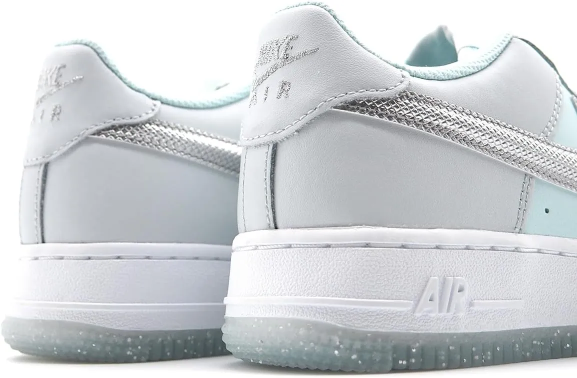 Nike Air Force 1 Big Kids' Shoes (HQ3249-043, Pure Platinum/Glacier Blue/Metallic Silver)
