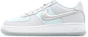 Nike Air Force 1 Big Kids' Shoes (HQ3249-043, Pure Platinum/Glacier Blue/Metallic Silver)