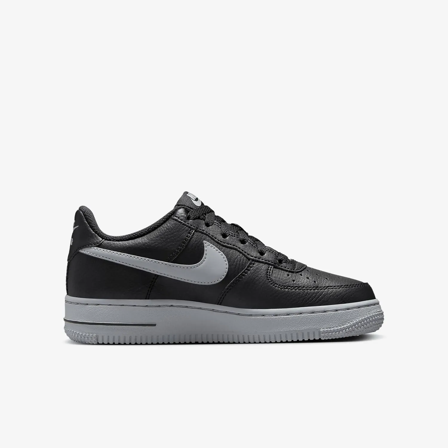 Nike Air Force 1 Big Kids' Shoes (HQ3807-001, Black/Wolf Grey)