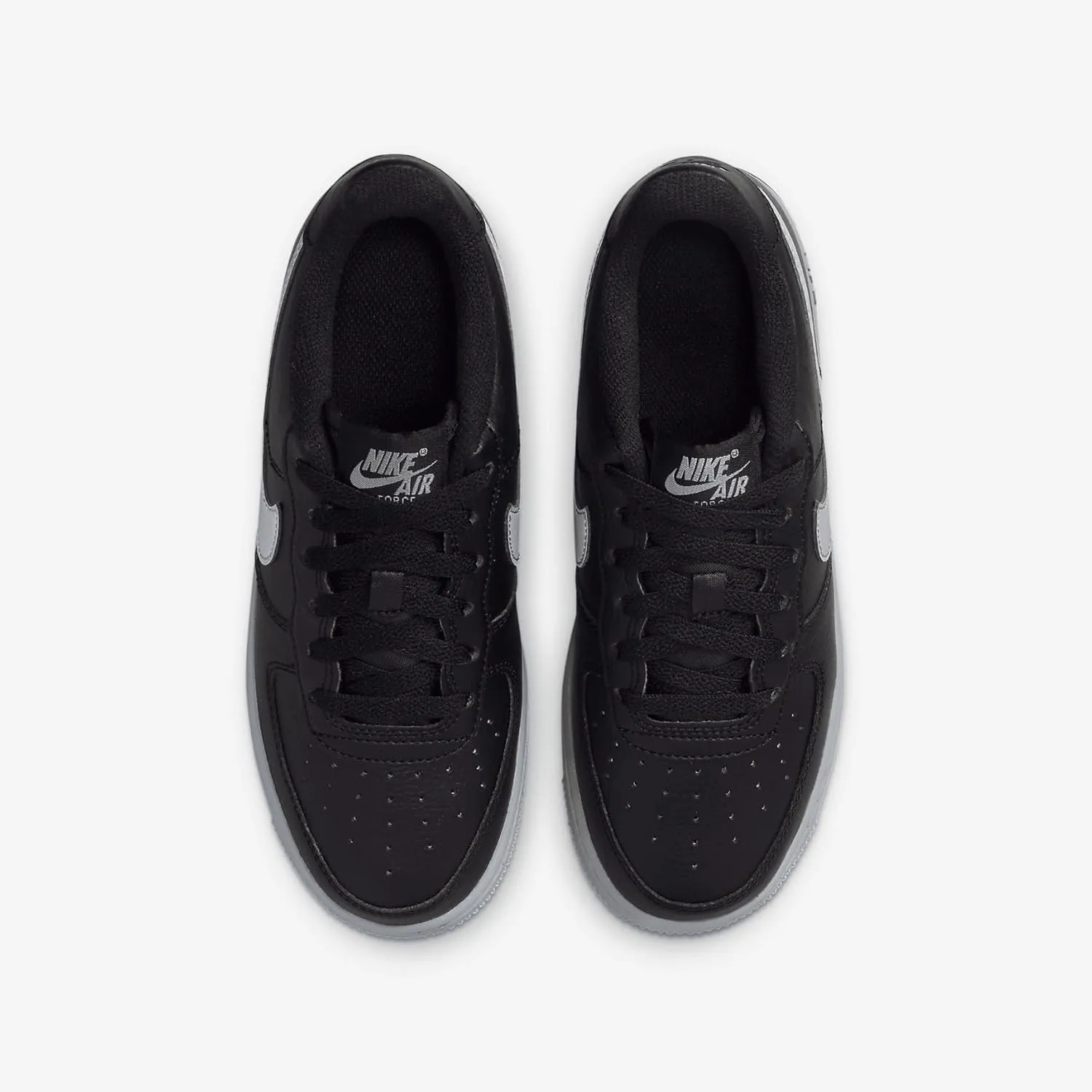 Nike Air Force 1 Big Kids' Shoes (HQ3807-001, Black/Wolf Grey)