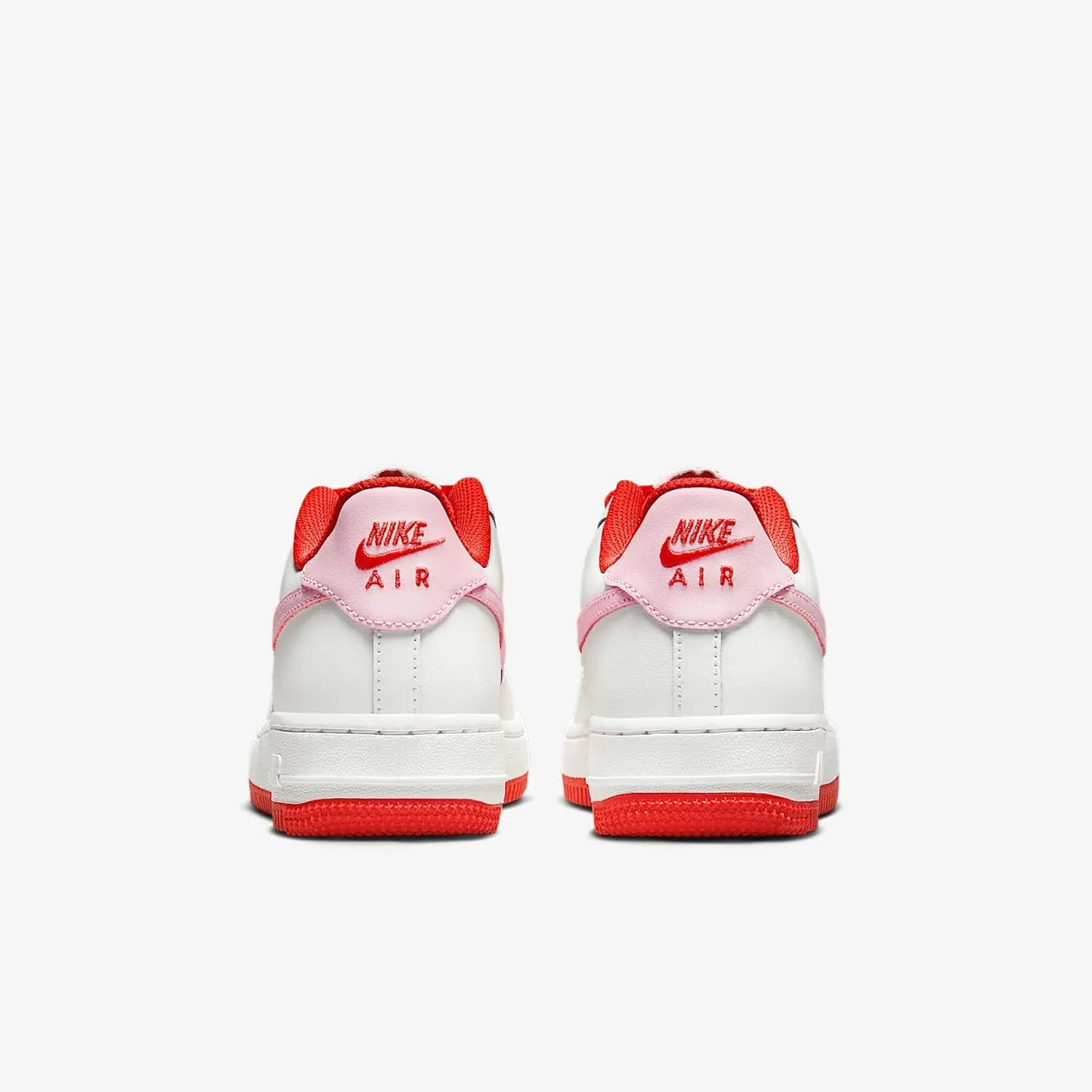 Nike Air Force 1 Big Kids' Shoes (HV5165-121, Summit White/Light Crimson/Fire Red/Pink Foam)