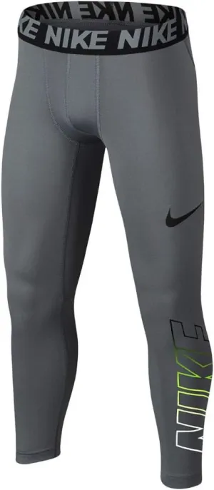 Nike Boy`s Base Layer 3/4 Compression Training Tights (Grey(895271-065)/Black, X-Large)