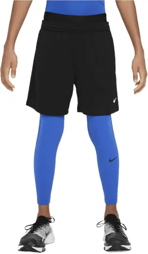 Nike Pro Dri-FIT Big Kids' (Boys') Tights (FJ6821-480, Game Royal/Game Royal/Black)