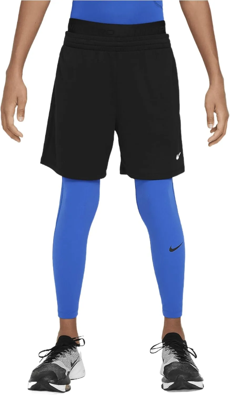 Nike Pro Dri-FIT Big Kids' (Boys') Tights (FJ6821-480, Game Royal/Game Royal/Black)