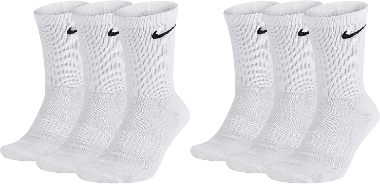 Nike Unisex Training Socks Everyday Cushioned Crew Socks SX7664 6 Pairs