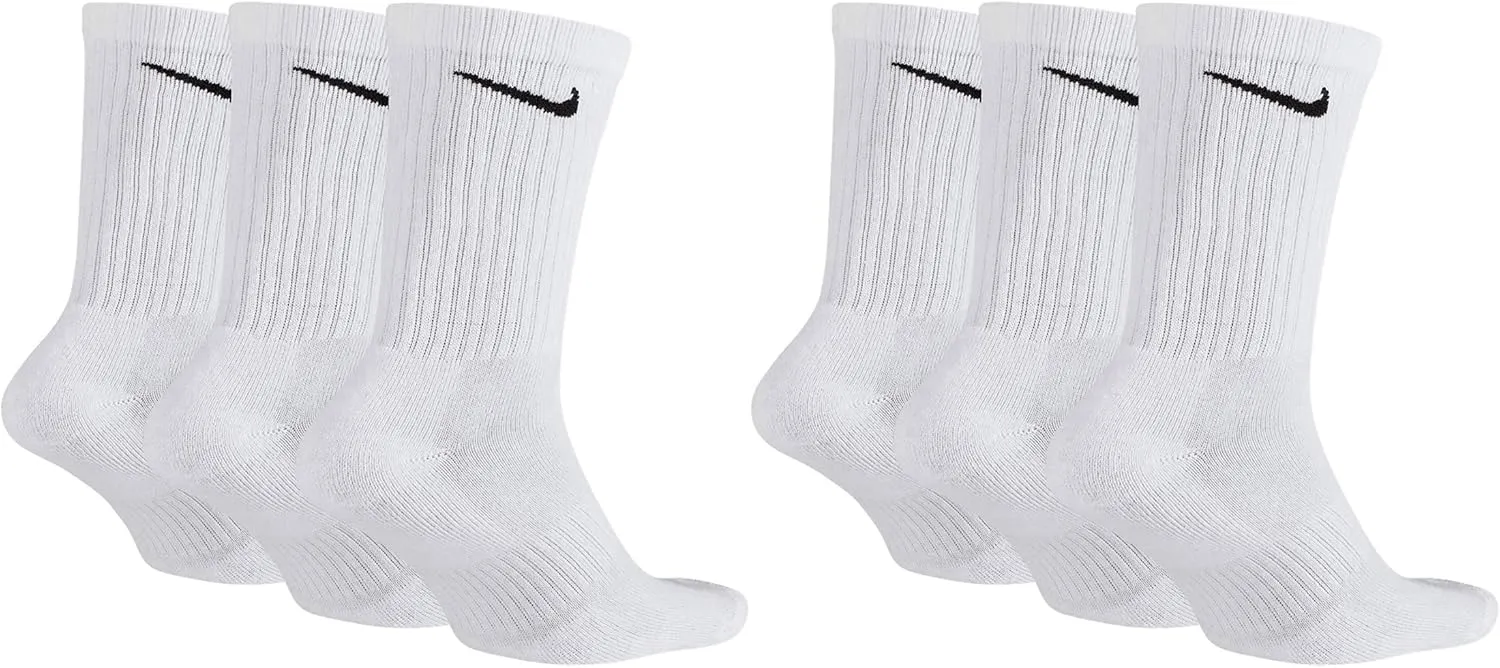 Nike Unisex Training Socks Everyday Cushioned Crew Socks SX7664 6 Pairs