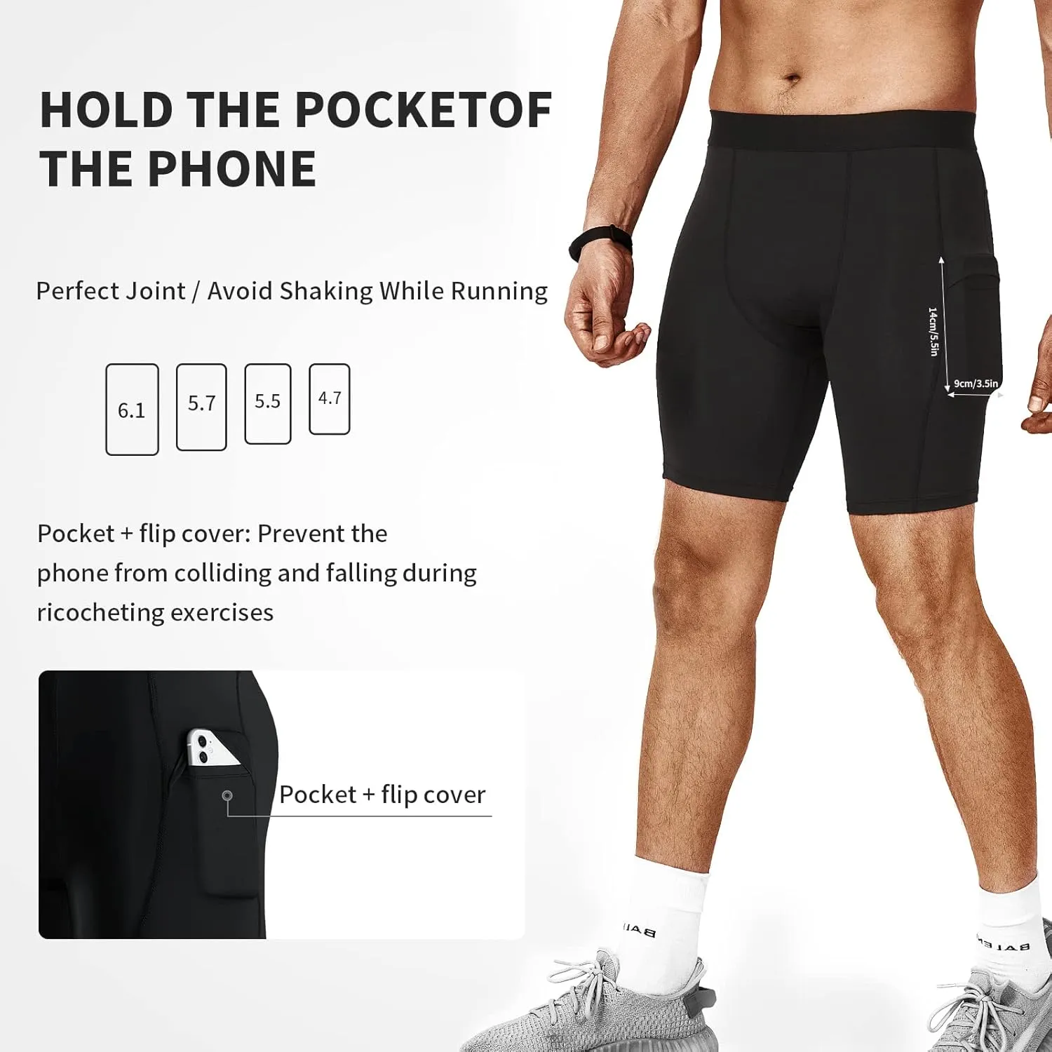 Niksa Compression Shorts Men 2/3 Pack, Compression Underwear for Men Athletic Shorts, Running Workout Fitness Shorts