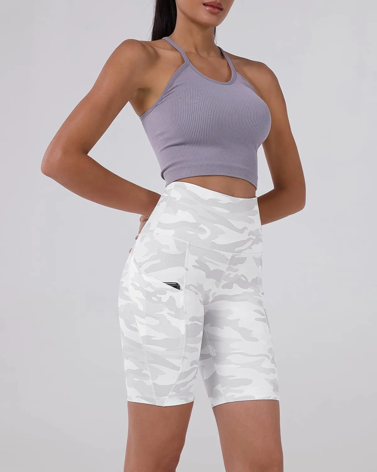 ODODOS Women's Tummy Control Biker Shorts 2.0 with Pockets High Waist Athletic Workout Yoga Shorts-3.5''/ 5"/ 8" / 10" Inseam