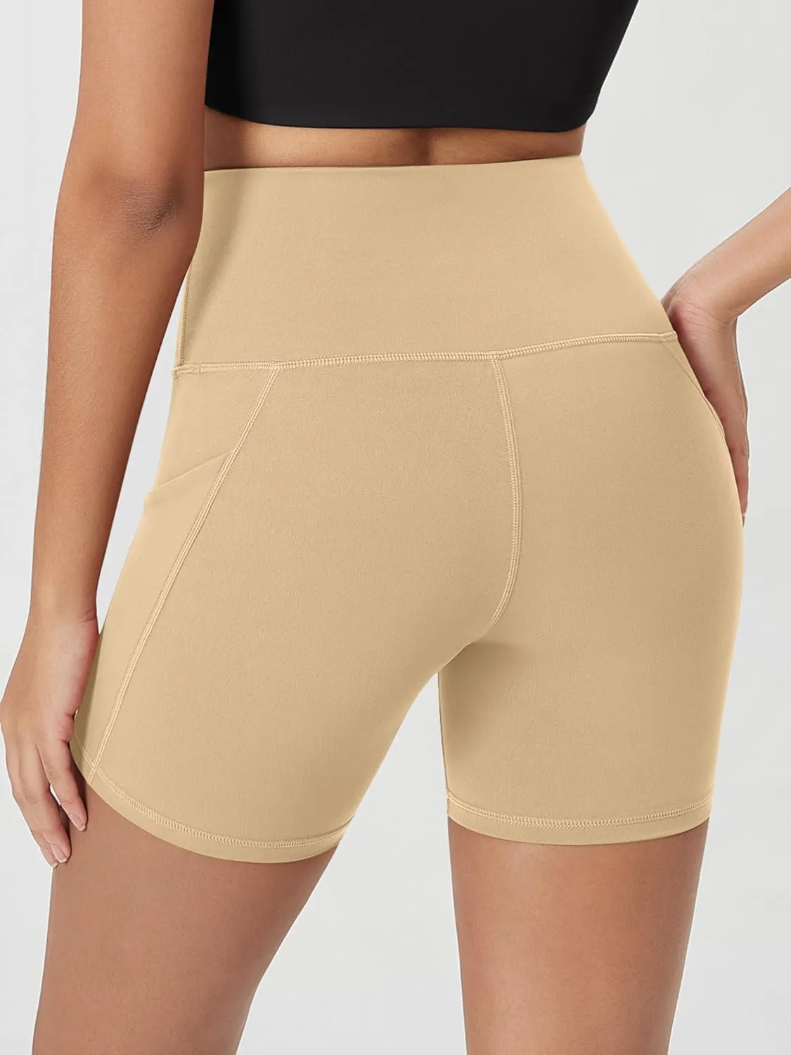 ODODOS Women's Tummy Control Biker Shorts 2.0 with Pockets High Waist Athletic Workout Yoga Shorts-5" / 8" / 10" Inseam