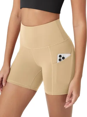 ODODOS Women's Tummy Control Biker Shorts 2.0 with Pockets High Waist Athletic Workout Yoga Shorts-5" / 8" / 10" Inseam