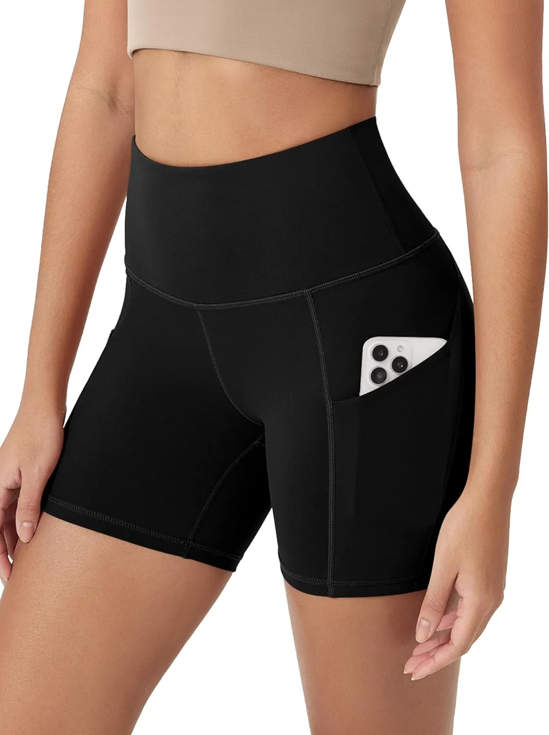 ODODOS Women's Tummy Control Biker Shorts 2.0 with Pockets High Waist Athletic Workout Yoga Shorts-5" / 8" / 10" Inseam