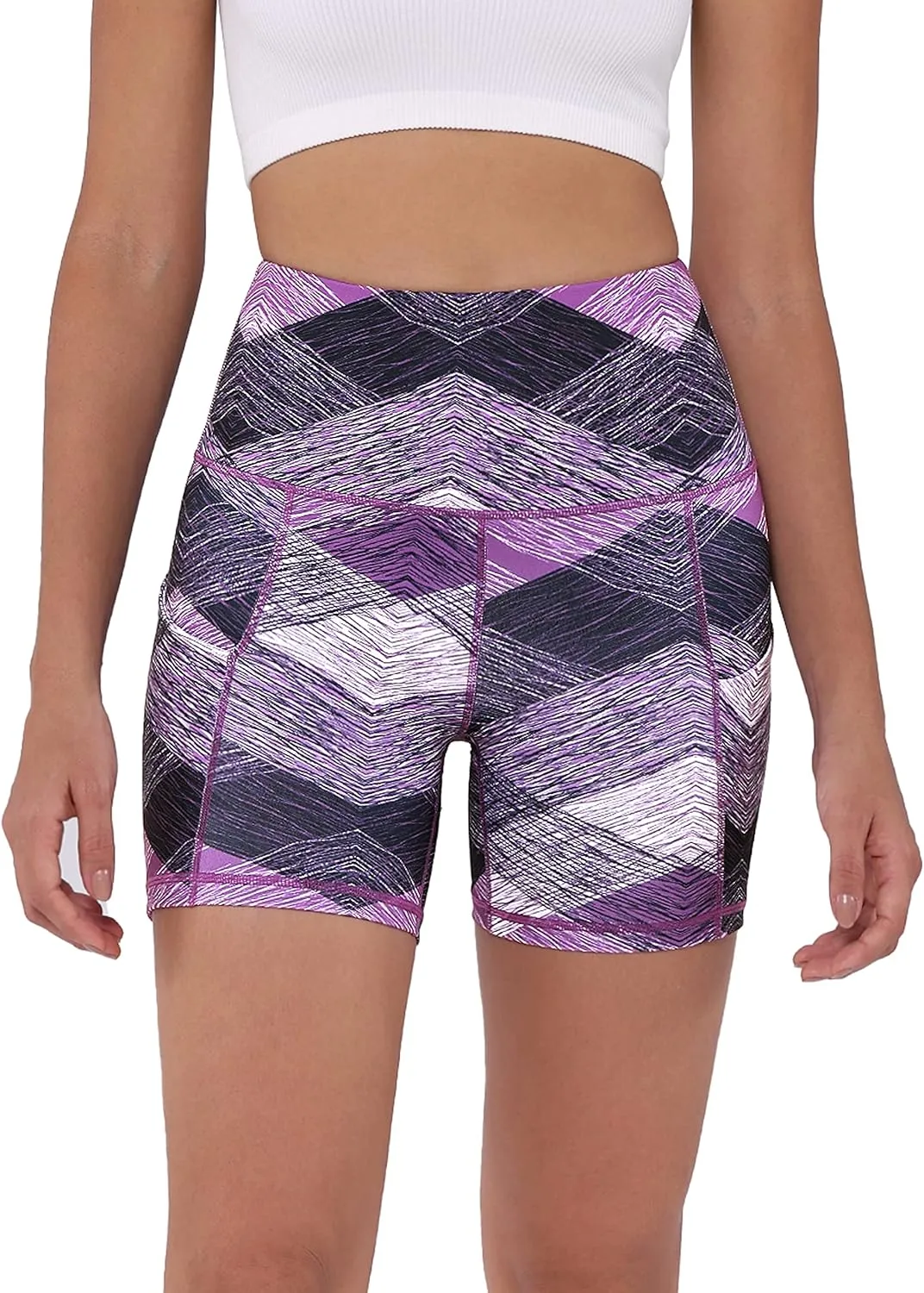 ODODOS Women's Tummy Control Biker Shorts 2.0 with Pockets High Waist Athletic Workout Yoga Shorts-5" / 8" / 10" Inseam