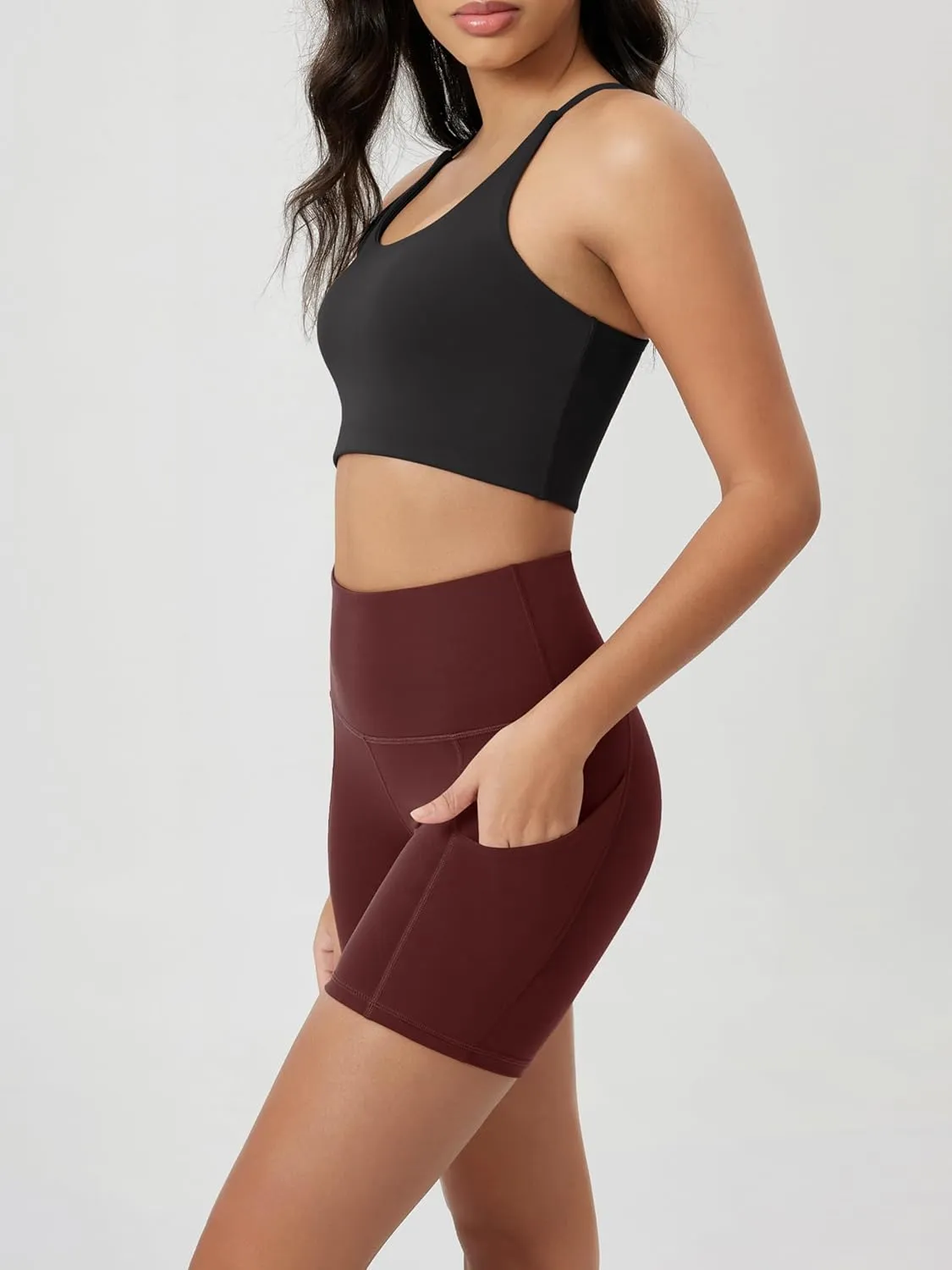 ODODOS Women's Tummy Control Biker Shorts 2.0 with Pockets High Waist Athletic Workout Yoga Shorts-5" / 8" / 10" Inseam