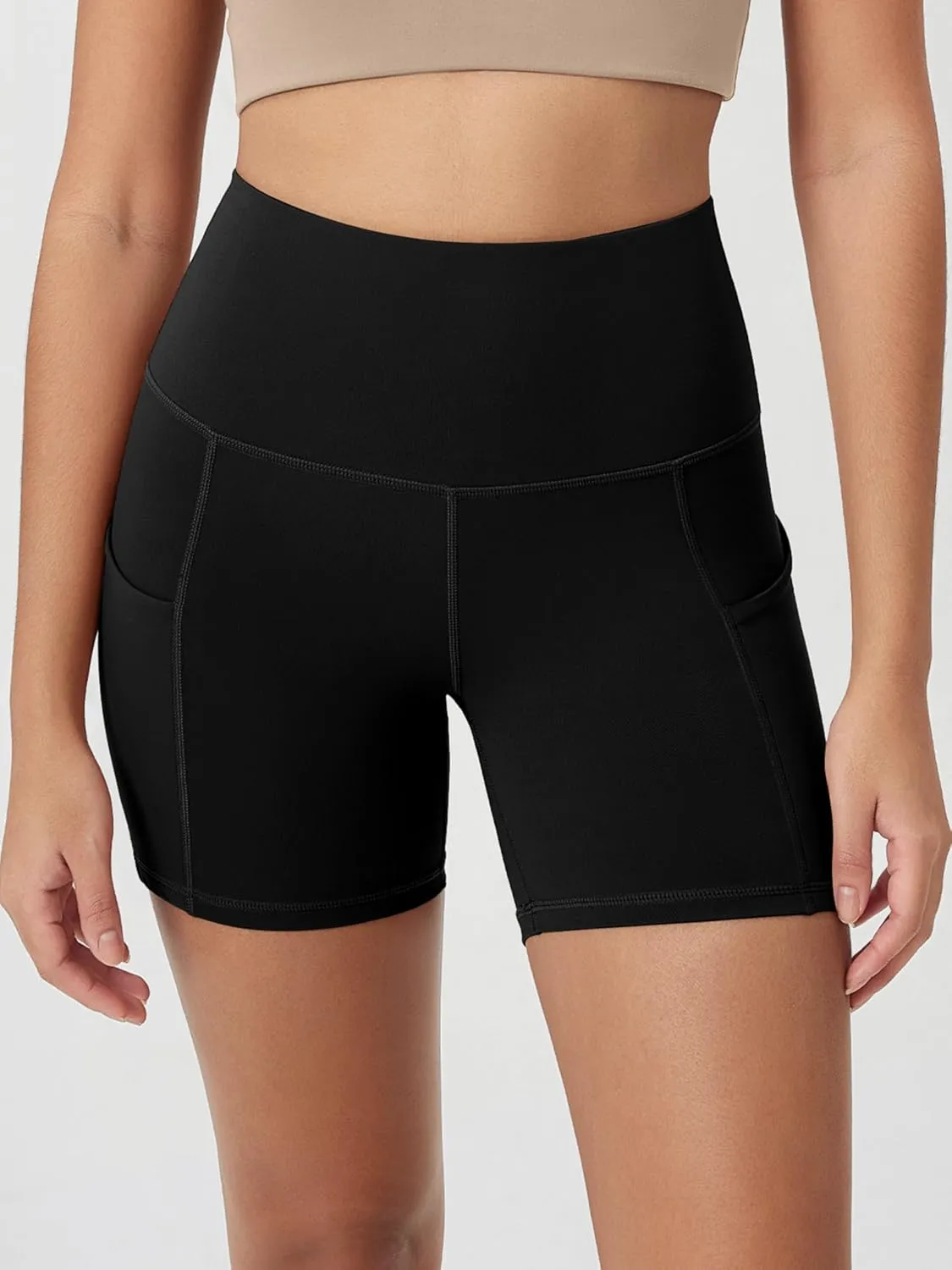 ODODOS Women's Tummy Control Biker Shorts 2.0 with Pockets High Waist Athletic Workout Yoga Shorts-5" / 8" / 10" Inseam
