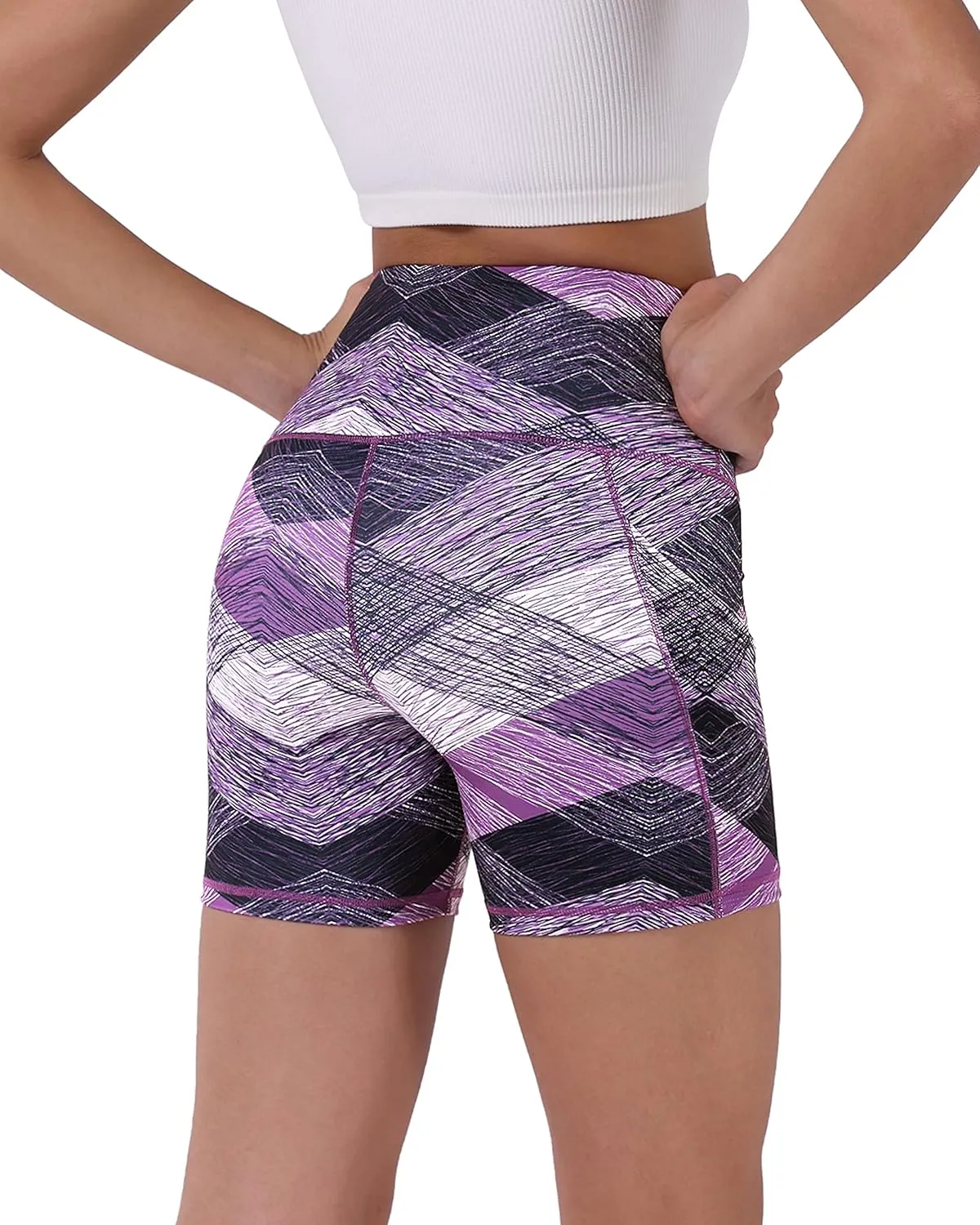 ODODOS Women's Tummy Control Biker Shorts 2.0 with Pockets High Waist Athletic Workout Yoga Shorts-5" / 8" / 10" Inseam