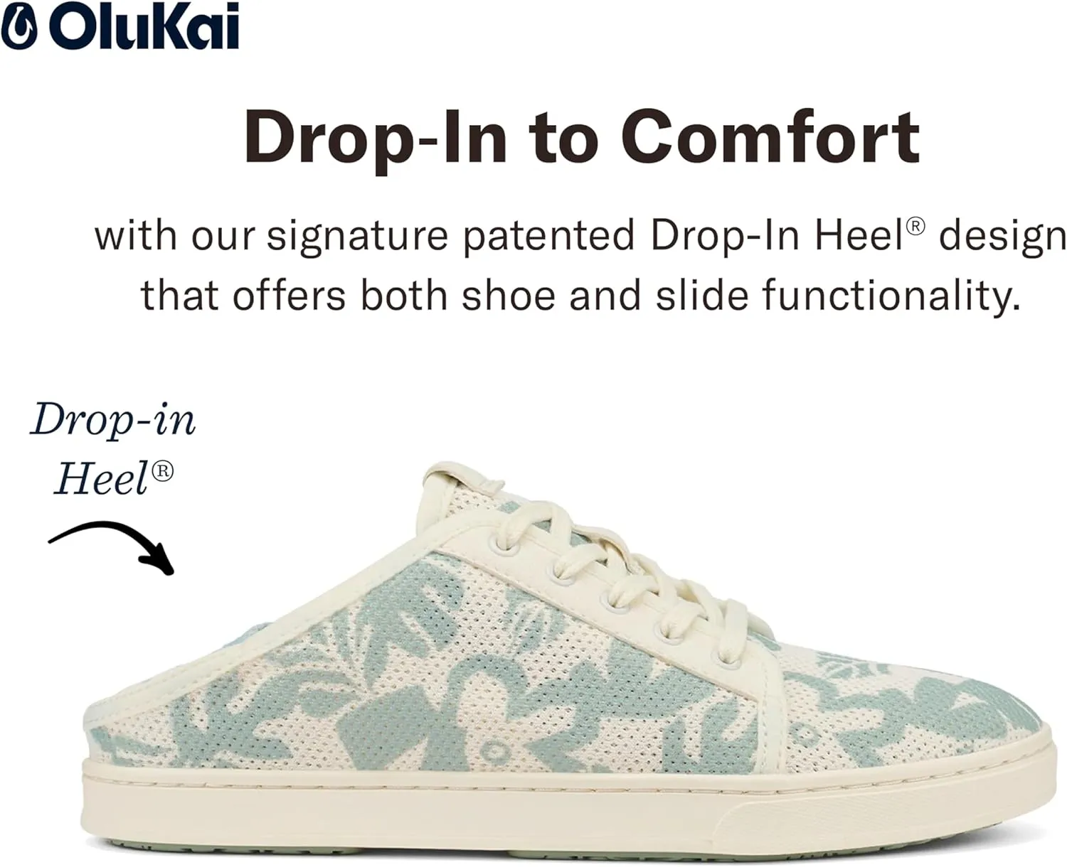 OLUKAI Pehuea Li Women's Lace-Up Sneakers, Casual Everyday Shoes with Drop-in Heel, Lightweight & Breathable Mesh Design, All-Day Comfort & Support