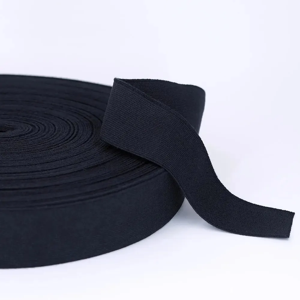 ORGANIC COTTON ELASTIC • Black 40mm • Strong