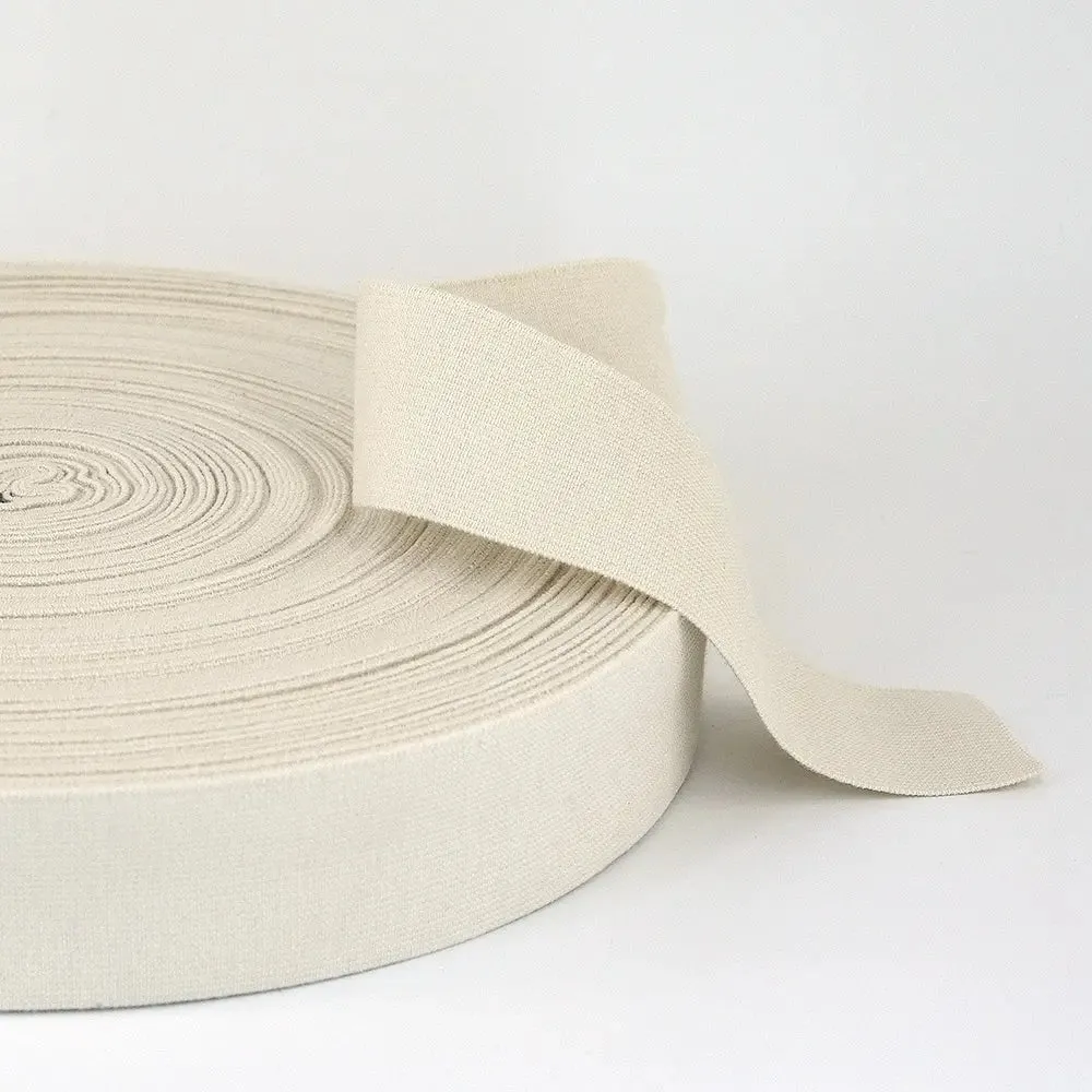 ORGANIC COTTON ELASTIC • Ecru 40mm • Light