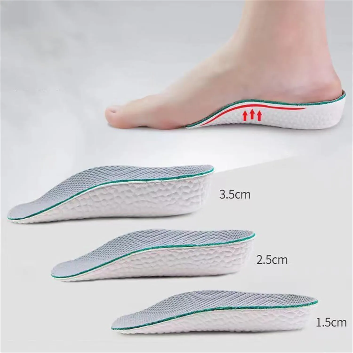 Orthopedic High Pads, Insoles Height Increase, Orthopedic Highpads 1.0, Height Increase Insoles for Men/Women, Arch Support Insoles for Flat Feet (Black, 2.5 CM)