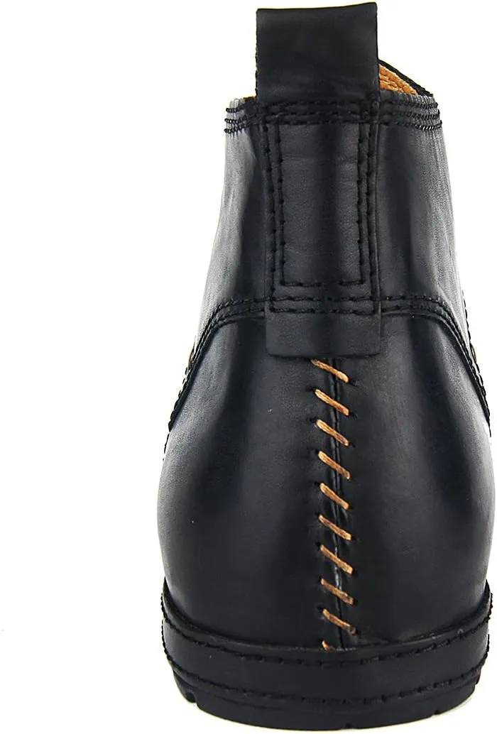 OSSTONE Moto Boots for Men Fashion lace-up Leather Chukka Boots Casual Shoes OS-6015-2-AM-US-R