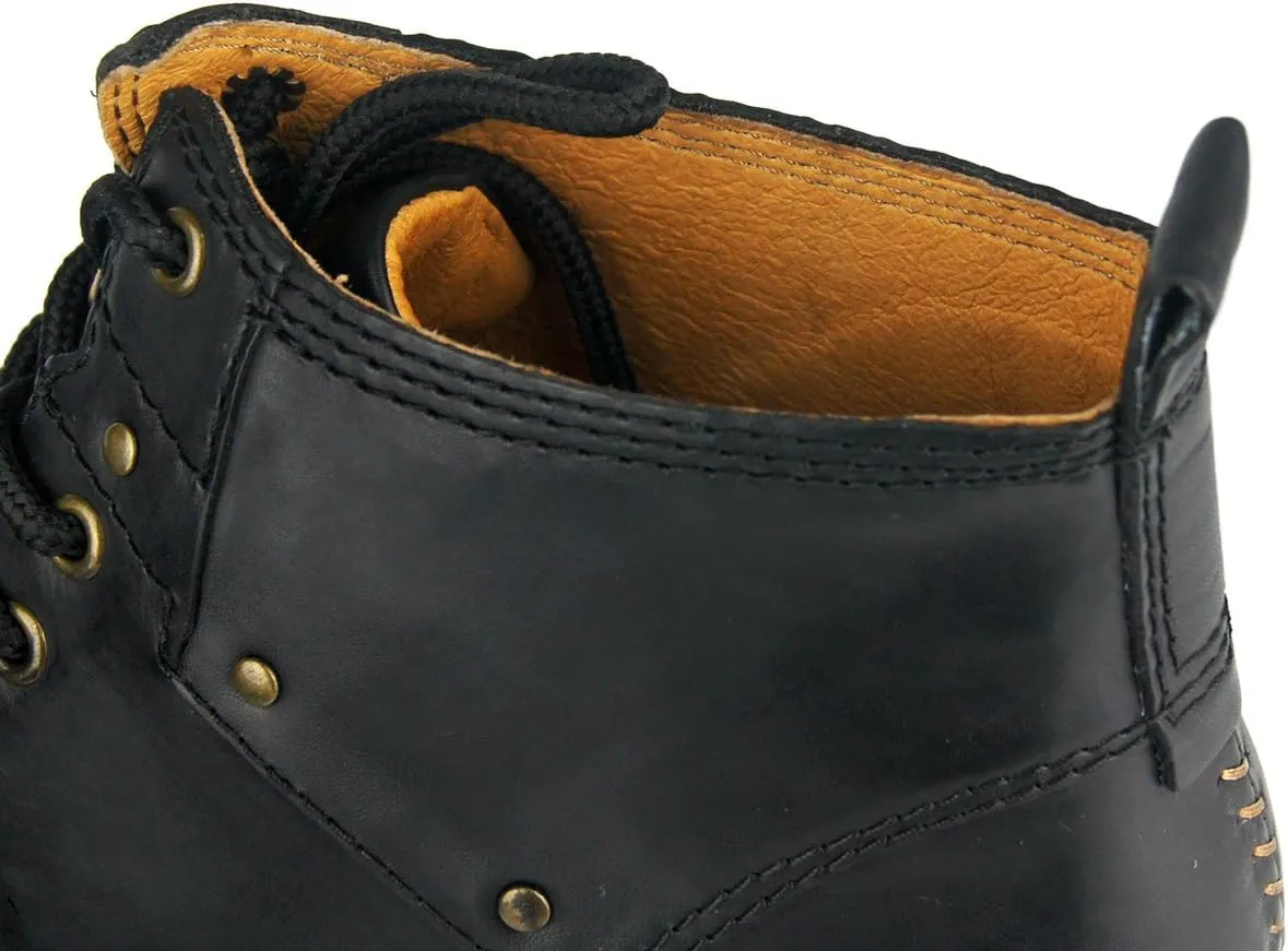 OSSTONE Moto Boots for Men Fashion lace-up Leather Chukka Boots Casual Shoes OS-6015-2-AM-US-R