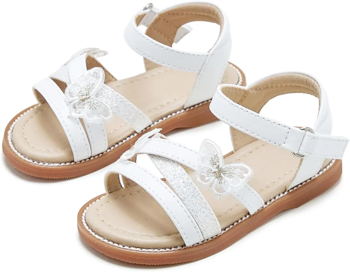 Otter MOMO Girls Open Toe Princess Flat Sandals with Comfort Sole Summer Sandals