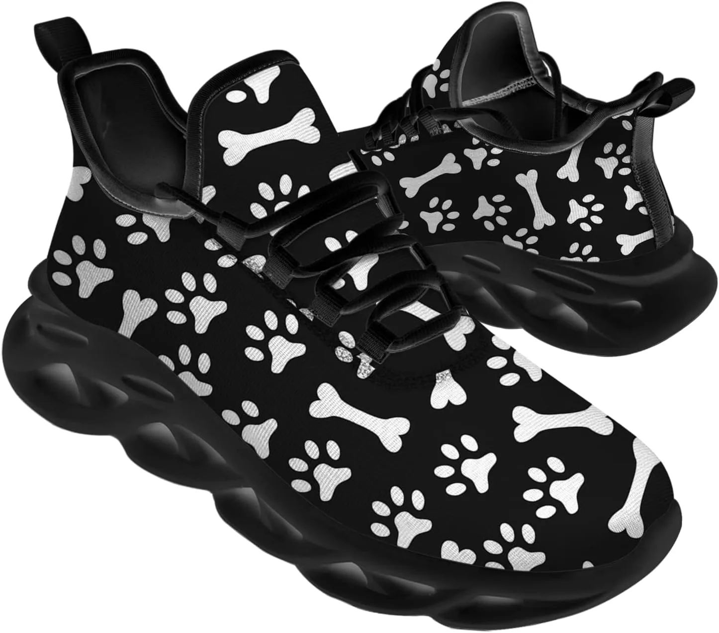 Paw Print Shoes for Men Women Road Running Shoes Non-Slip Walking Tennis Sneakers Cross Trainer Shoes Gifts for Boy Girl