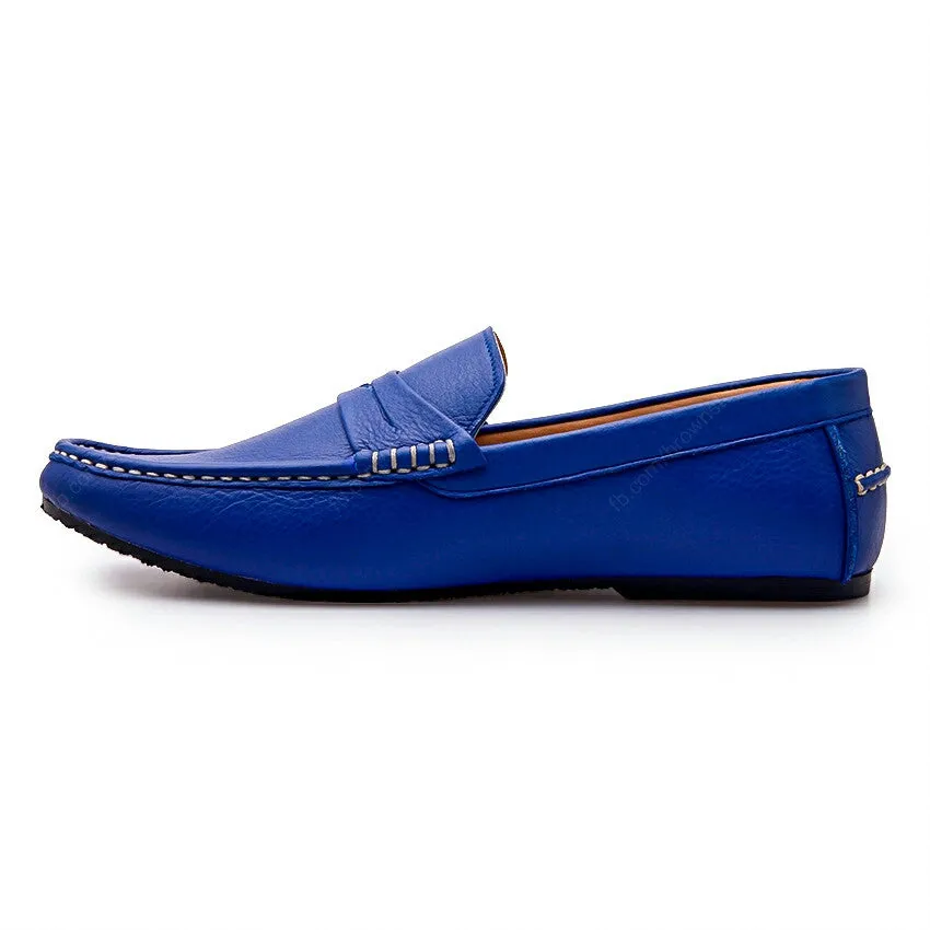 Penny Loafer Wrinkle Soft Leather Indigo Blue