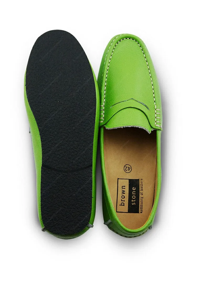 Penny Loafer Wrinkle Soft Leather Pomelo Green