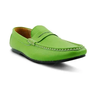 Penny Loafer Wrinkle Soft Leather Pomelo Green