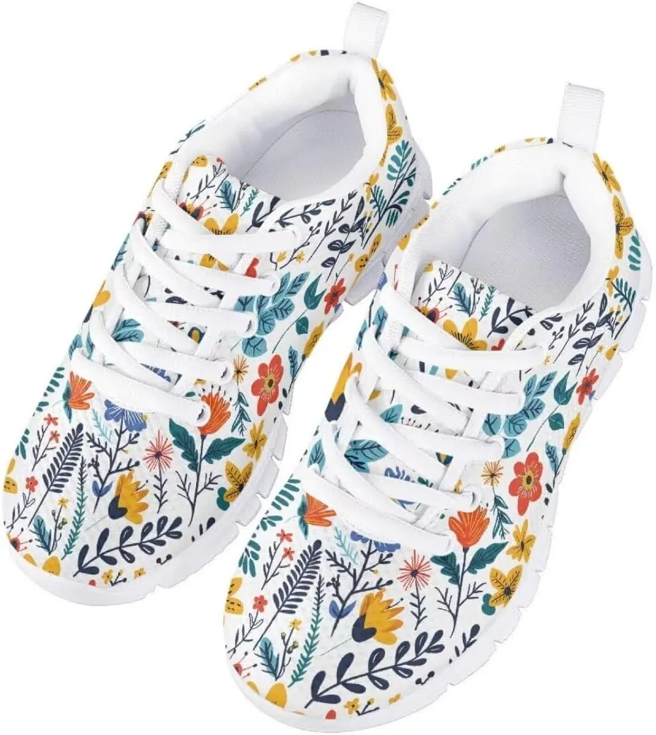 Pinupub Tennis Casual Sports Shoes for Boys Girls Breathable Soft Non Slip Lace Up Sneakers