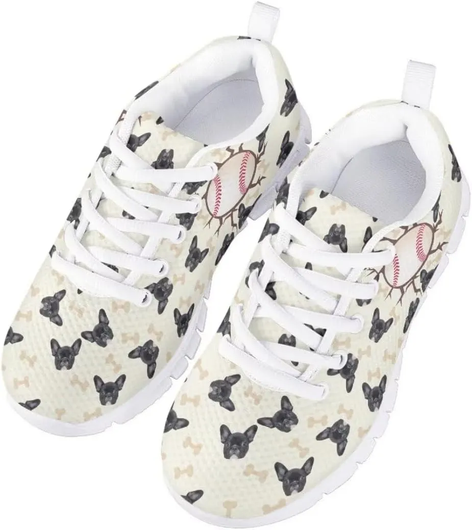 Pinupub Unisex-Child Running Shoes Non Slip Lace Up Sneakers Cute Print Casual Tennis Athletic Shoes