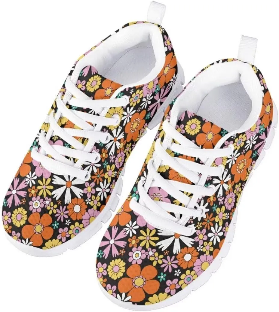 Pinupub Unisex-Child Running Shoes Non Slip Lace Up Sneakers Cute Print Casual Tennis Athletic Shoes