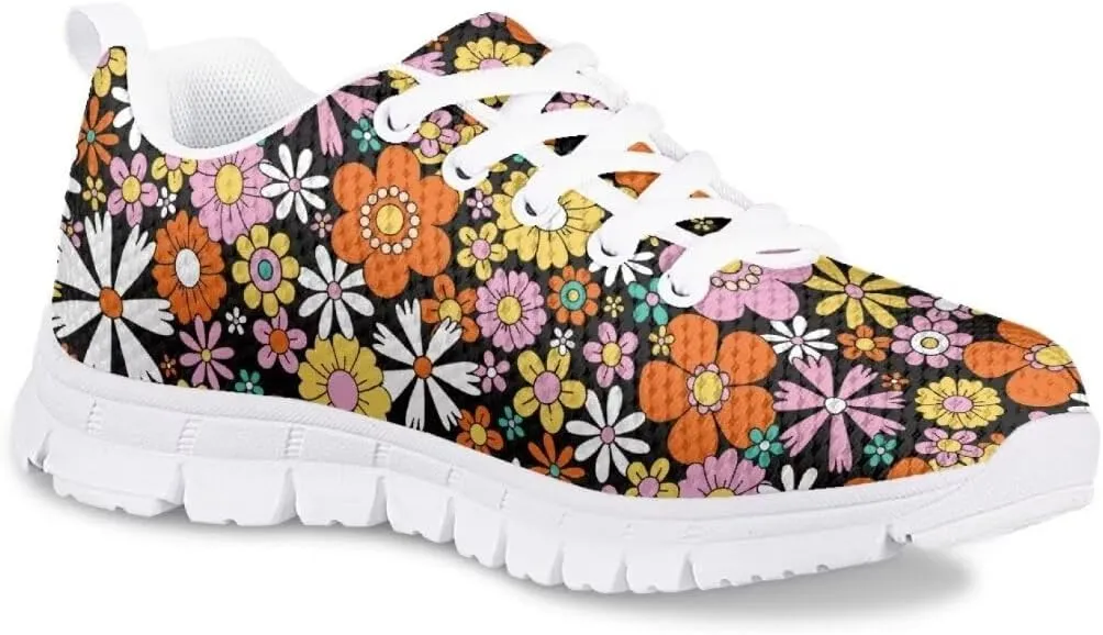Pinupub Unisex-Child Running Shoes Non Slip Lace Up Sneakers Cute Print Casual Tennis Athletic Shoes